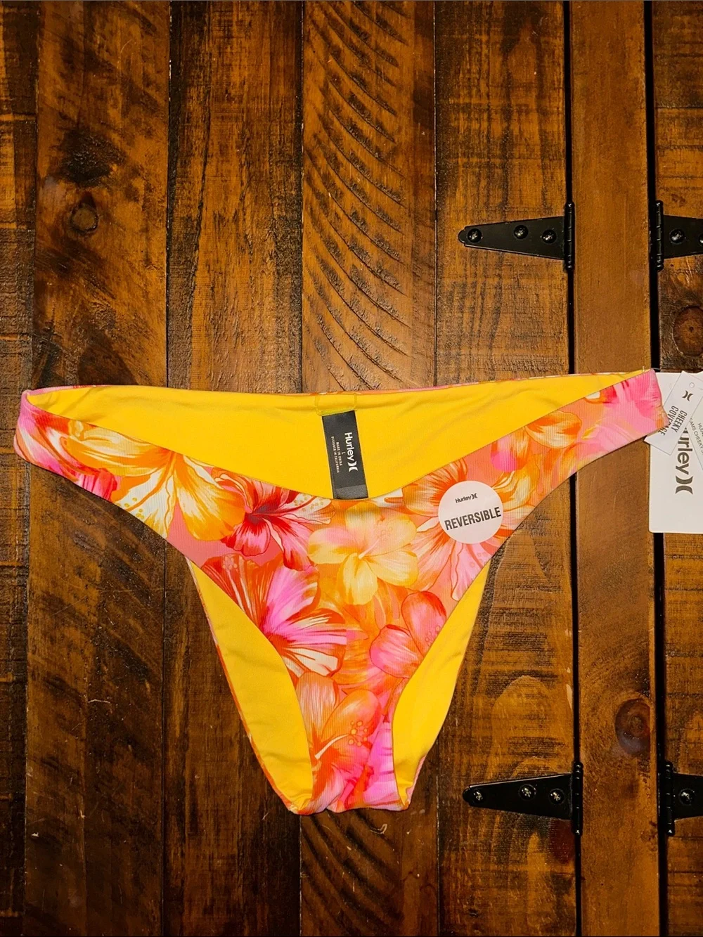 NWT Hurley Tropic Dreams Cheeky Scoop Bikini Bottom Size Large